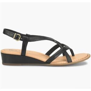 BORN Sibyl Slingback Wedge Sandal black sz 11